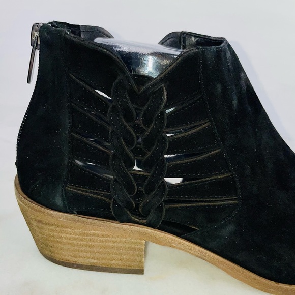 Vince Camuto Black Suede Prestetta Braided Ankle Bootie - Picture 7 of 11